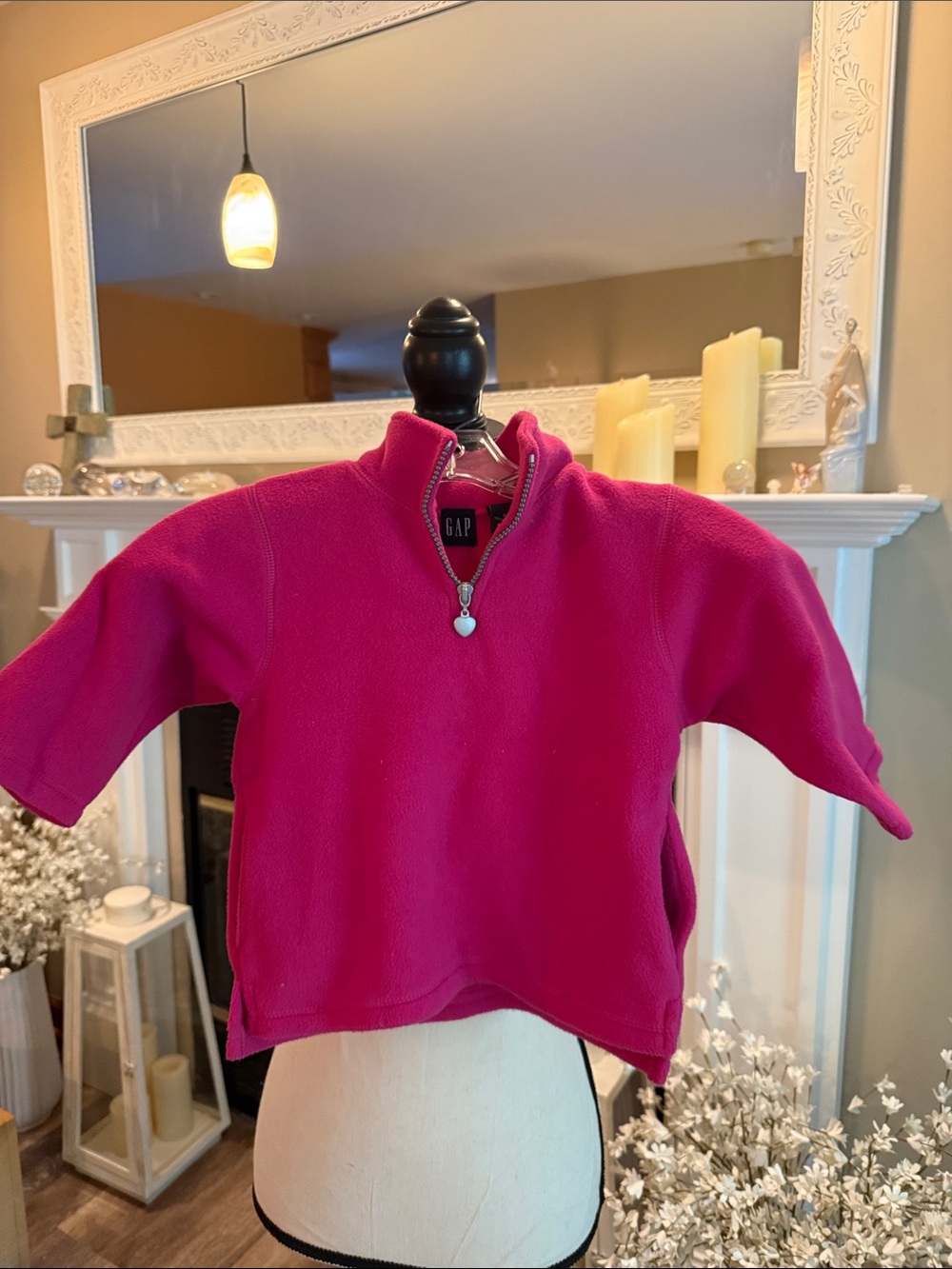 GAP Kids Half-Zip Fleece Pullover in Hot Pink